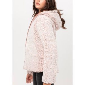 Sherpa Jacket reversible Puffer - Fleece Puffer Hooded Jacket Brown NWT